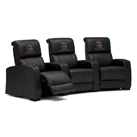 Black Leather Theater Seat Recliners University of South Carolina Gamecocks