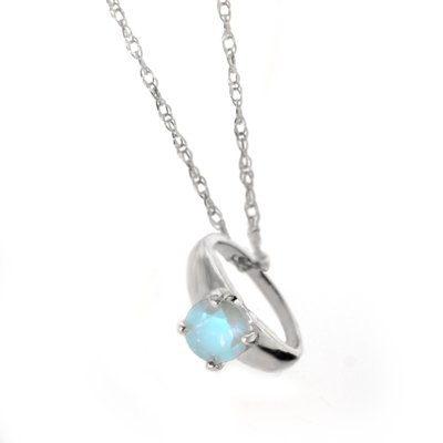 10K WG December Birthstone Small Ring Charm-Blue Topaz