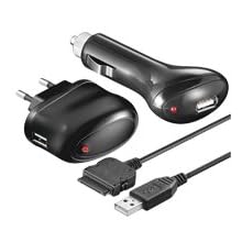 3in1 ZUBEHOER SET in schwarz / KFZ LADEKABEL / DATENKABEL / Netzteil USB / REISELADER für APPLE IPhone 3G / 2G iPod Nano 4. Generation, Nano 3G, Nano 2G, IPOD MINI PHOTO VIDEO SHUFFLE TOUCH / Touch 2G / CLASSIC NANO iPHONE 2G 3G 4GB, 8GB, 16GB, 1G, 2G, 80GB, 120GB, 160GB uvm.. black Multicharger, Reiseladegerät