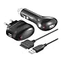 3in1 Zubeh�r Set f�r iPod und iPhone (KFZ-Ladekabel, Datenkabel, USB-Netzteil), schwarz