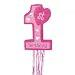 Pink 1st Birthday Pull String Pinata