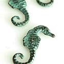 Miniature Tropical Tiki Coastal Seahorse Brass Decor