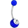 Crystalline Gem Electric Blue Glitter Belly Ring