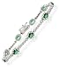 BEAUTIFUL OVAL EMERALD 14K DIAMOND TENNIS BRACELET 2.9 CTS