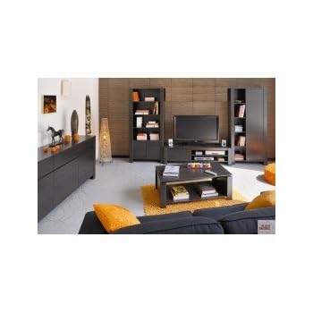 Composition Living TV et Table Basse pour séjour design MOKA Wengué