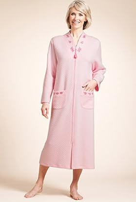 Rose Embroidery Quilted Dressing Gown