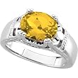 14K White Gold Citrine Ring