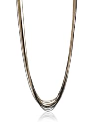 Nine West "Pop Notch Black" Gold-Tone Black Multi-Strand Necklace, 42"