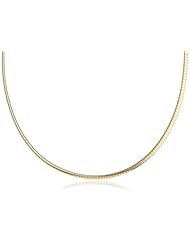 Goldtone Finish Silver 4mm Omega Chain Necklace, 16"