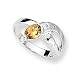 Citrine and Diamond Sterling Silver Ring (Sizes 6-8)