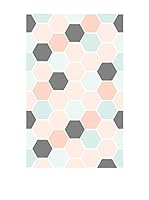 Huella deco Felpudo de Vinilo (Rosa/Gris)