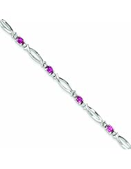 Genuine .925 Sterling Silver Pink Tourmaline And Diamond Bracelet 3.4 Grams . 100% Satisfaction Guaranteed.