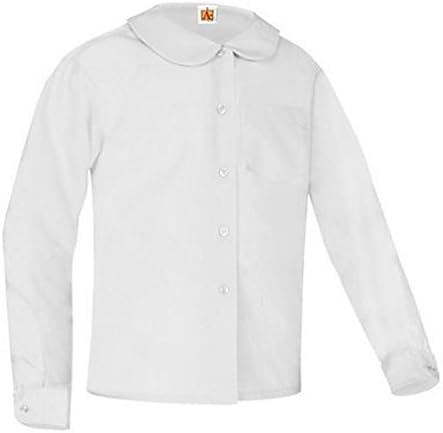 A+ Girls &amp; Adult Long Sleeve Peter Pan Collar School Uniform Blouse