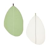 Natural Elements Set of Two Green and Ivory Cotton Tea Towels