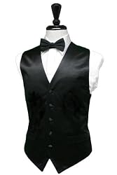 Silk Black Vest and Bowtie