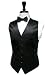 Silk Black Vest and Long Tie