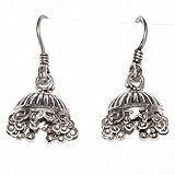 Handmade Earrings In Sterling Silver Indian Style 1.25  (ers210)