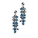 Long cluster earring silver & turquoise title=