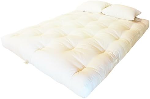 White Lotus Home Green Cotton and Wool with 2" Foam Core Dreamton Mattress, Twin/6"