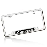 Porsche Carerra Polished Stainless Steel License Plate Frame, Genuine Parts