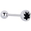 Surgical Steel Pot Leaf Barbell Tongue Ring