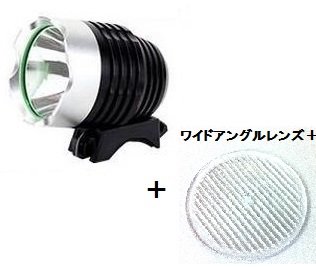 【正規輸入品】SimPretty_HighClass USB電源が使える超強力ライト！　光量を損なわず横への広角照射を実現した進化形ワイドアングルレンズ+付属（ギザギザ） 900ルーメン(市販の1200ルーメン相当) CREE XML-T6 超高輝度LED　防水 充電自転車ヘッドライト 自転車ライト+ヘッドライト2in1機能！ 明るさは2段階で調節可能！ 各種モバイルバッテリー対応！ サイクリング・アウトドア・夜釣りなど、夜間の野外活動に最適！ 900LM　1200LM moblile battery サイクルヘッドライト USB接続タイプ (ブラック)