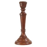 Handmade Natural Wooden Candleholder With Chalice-style Top And Circular Base