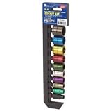 ABC Products - 10 Pc. 3/8 Drive ~ Color Coded Socket Set (SAE USA Size)