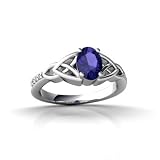 Sterling Silver Oval Created Sapphire Celtic Ring