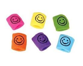 Embroided Smile Face Wrist Band (1 Dozen)