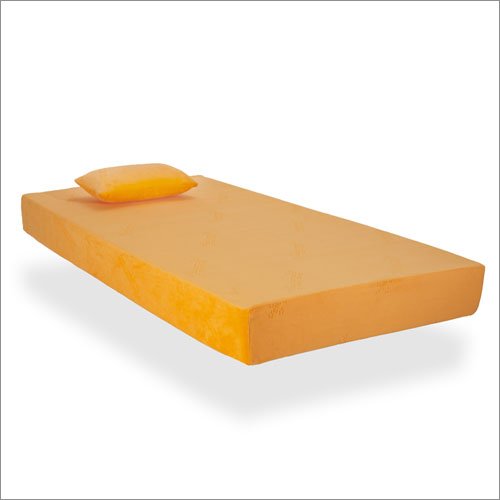 Twin Sleep Harmony Jubilee Youth 7 Inch Memory Foam Mattress with Pillow in Orange