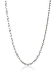 Italian 14k White Gold 1mm Diamond Cut Franco Chain Necklace