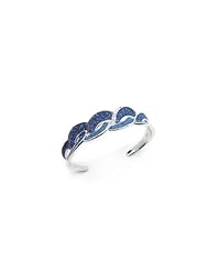 Wavy Weave Wrap Denim & Diamond Bangle