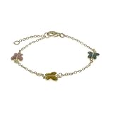 Eve's Addiction Children's Designer Style Gold Enamel Butterfly Bracelet