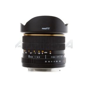 Pro-Optic 8mm f/3.5 Manual Focus, Fish Eye Lens with Canon EOS Mount