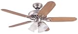 Hunter 25745 The Grand Isle 52-Inch Five Chestnut/Dark Walnut-Blades-Ceiling Fan, Antique Pewter