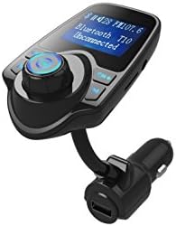 IChanger T10 Wireless In-Car Bluetooth FM Transmitter Radio Adapter Car Kit with 1.44 Inch Display, USB Car Charger, Hands Free Calling &amp; Music Control, TF Card Mp3 Player-Black