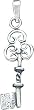 Sterling Silver Antiqued Key Pendant