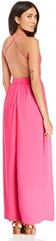 DAILYLOOK Women's, DAILYLOOK Backless Chiffon Maxi Dress, Hot Pink, S