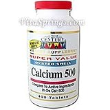 Calcium 500 mg Oyster Shell 400 Tablets, 21st Century
