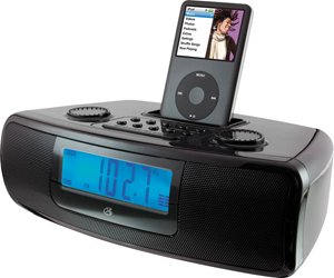 iLive CI3807 Dual Alarm Clock with iPod Dock (Black)