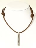 Neptune Giftware Surf Surfer Dark Brown Leather Cord Necklace / Leather Choker With Metal Pendant With The Words ' GO WITH ALL YOUR HEART ' - Fully Adjustable - 108