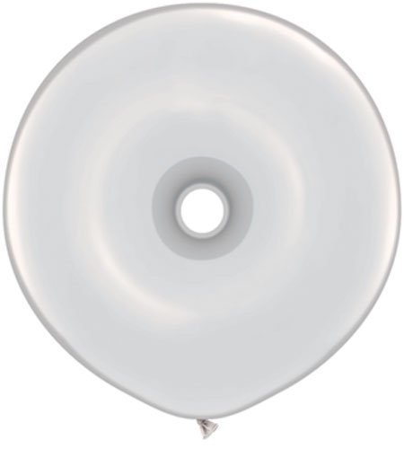 Qualatex 16" Geo Donut Latex Balloons, Diamond Clear - Pack of 5