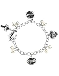 925 Sterling Silver Lifetime Skills Bracelet W\Pearl