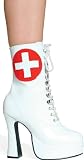 557-Nurse Lace Up Ankle Boot With Medical Symbol On Side High Heel Shoes