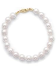 8" 7-7.5mm Grade AA Cultured Akoya Pearl Bracelet