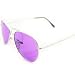 HOTLOVE Premium Quality Fashion Unisex Sunglasses UV400 Lens Technology - Aviator 30011c Purple Lens with Light Weighted Metal Frame - Extra Stunning and Stylish for Women and Men
