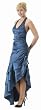 #2718 - BEST SELLER - Formal Evening Gown. Elegant Halter Cocktail Charmeuse Open Slit Dress. Perfect for any occasion