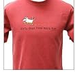 Designer Cotton T-Shirt - Garment Dyed "Dirty Dogs Have More Fun" T-Shirt for Adults - Crimson - X-Large
