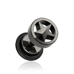 KULTPIERCING - Stern Fake Plug aus Titan